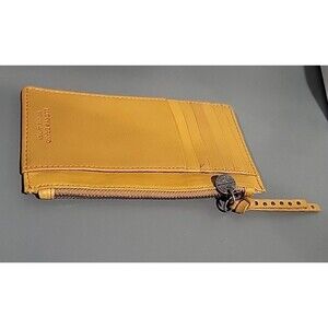 LUCKY BRAND Leather RAYLA REMOVABLE CC Organizer Wallet SAFFRON Yellow Gold EUC
